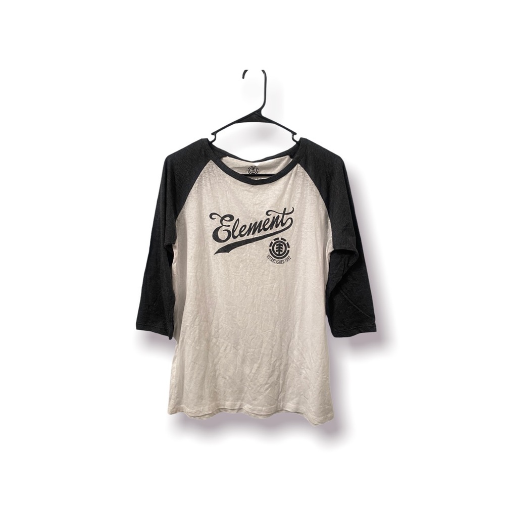 Element Womens Three Quarter Sleeve Tshirt White And Grey New